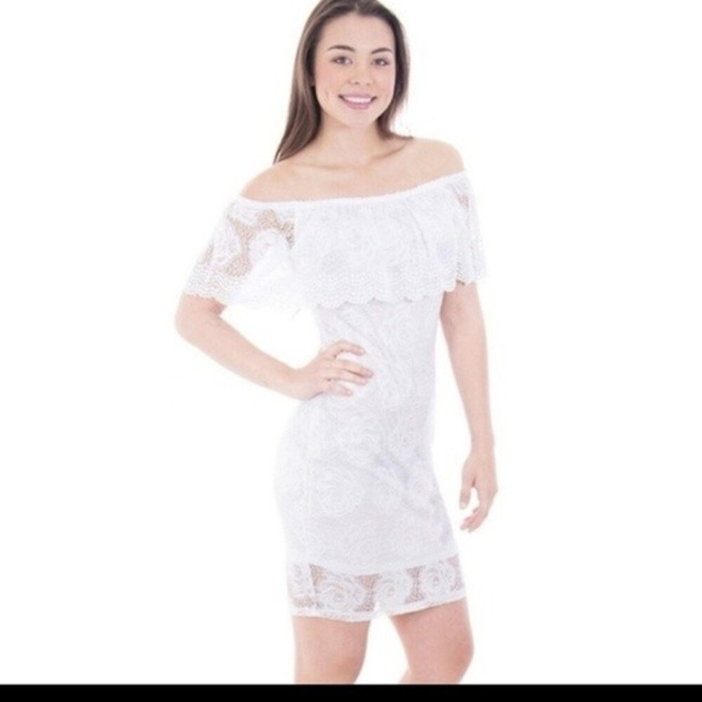 Rose Petals And Lace Dress White M